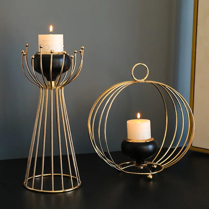 

Wollet Fashionable Home Candlelight Dinner Decoration Ornaments Metal Iron Candle Holder