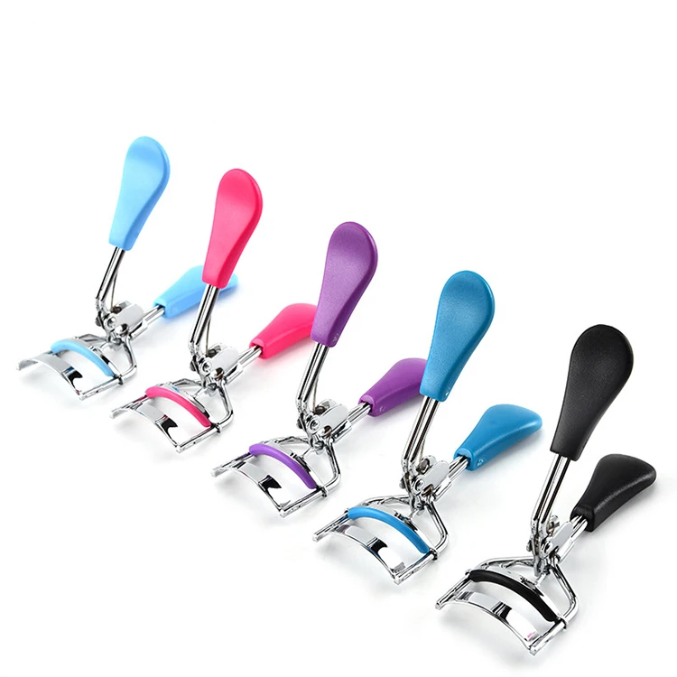 

Professional eyelash curler with cosmetic elastic silicone pad for cute curling eyelashes, Black ,pink , blue ,prurple ,dark blue