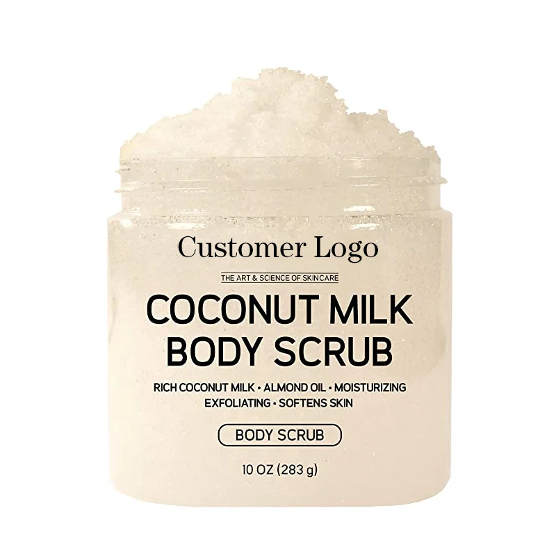 

Customized labels whitening and deeply-cleaning herbal body scrub, Creamy white