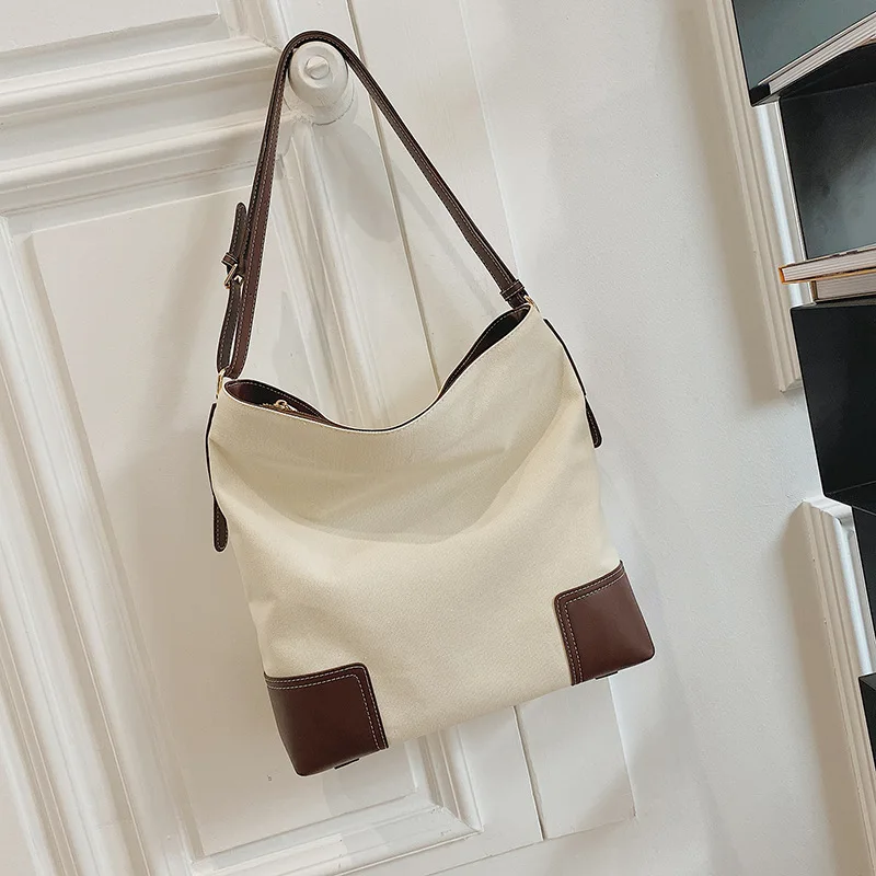 

Fashion new designer women hand bags large capacity ladies handbags canvas tote bag with leather handle