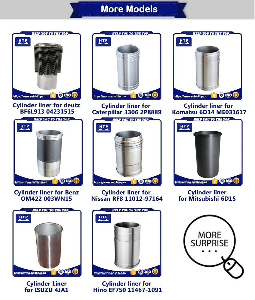 Different Types Of Japanese Cylinder Liner Assembly For Hino Ef750