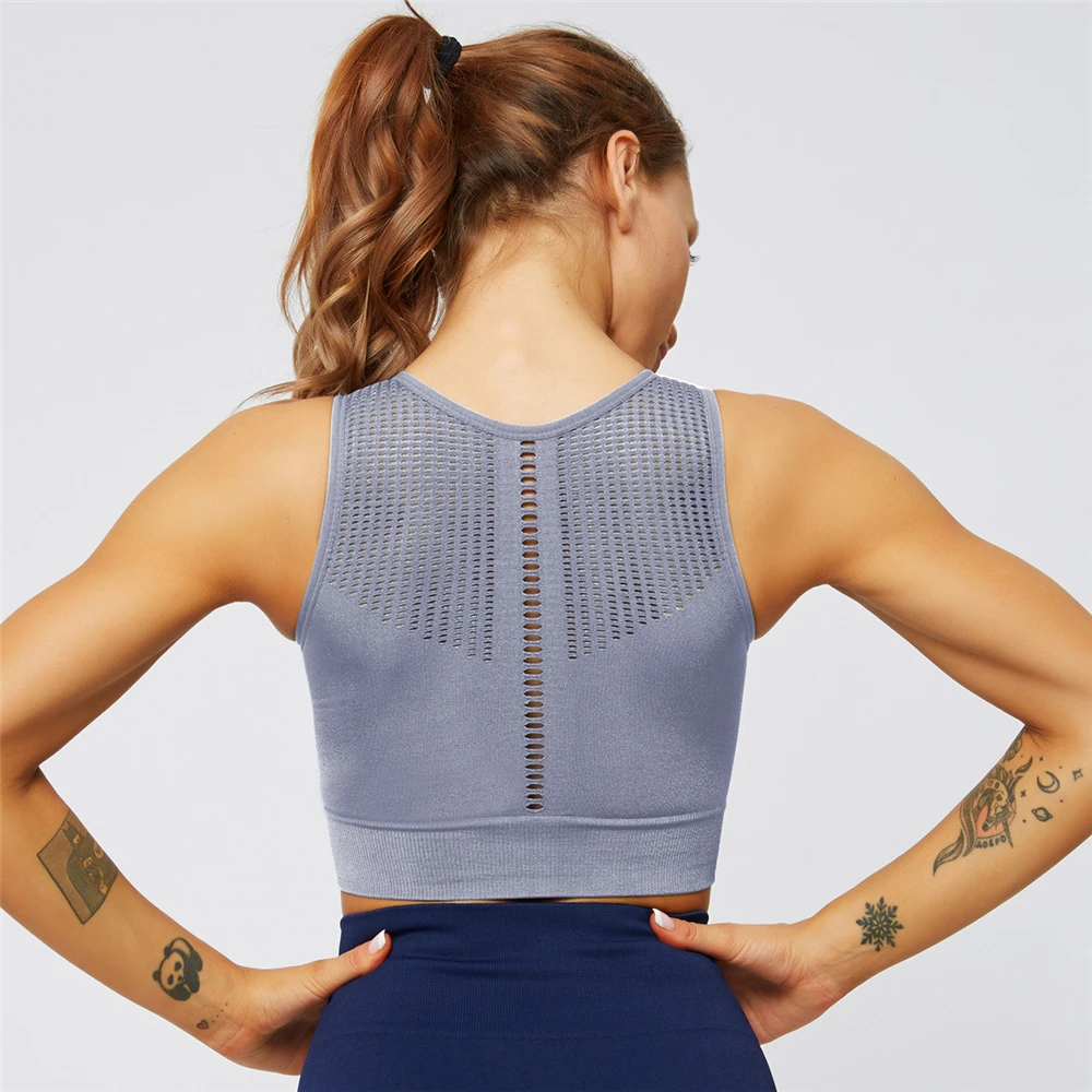 

Wholesale Workout High Quality Fashionable Sports Bra Seamless Gym Sportswear Female Sports Bra, Blue,black,purple,pink,customized upon request