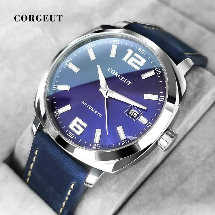 

Corget 2022 NEW Design Luxury 41mm Automatic Watch For Men 5ATM Waterproof Luminous 316L Stainless Steel NH35 Mechanical Watch