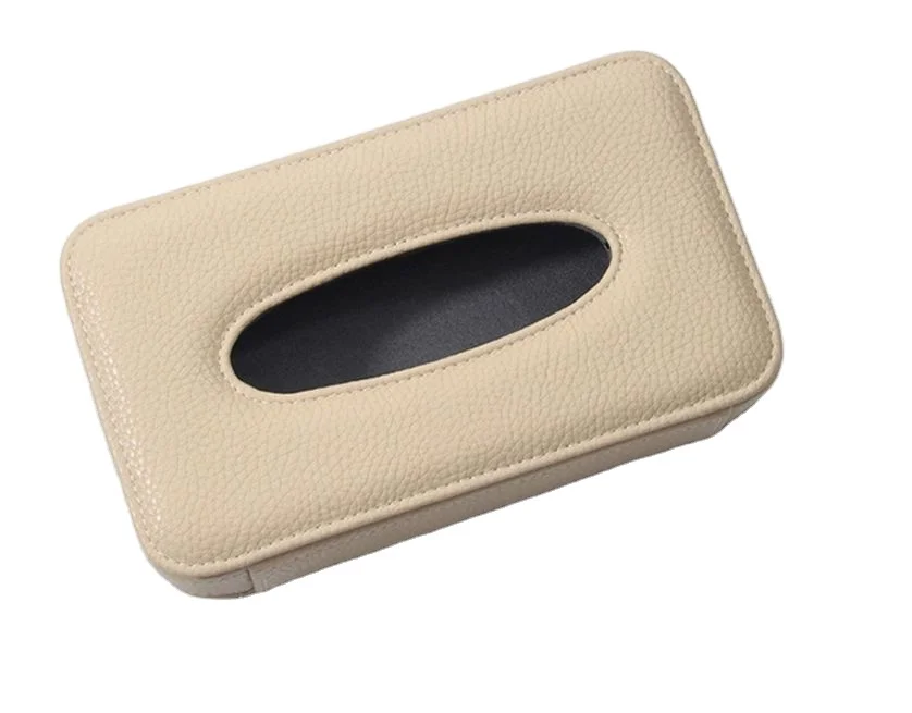 

Car Sun Visor Auto Accessories Holder Paper Napkin Clip PU Leather Tissue Box