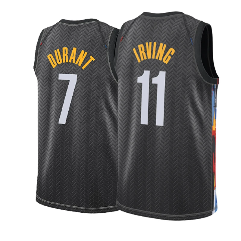 

7 Kevin Durant 11 Kyrie Irving City Edition Mesh Men Basketball Uniform Jersey Wear Clothing Clothes Shirt Singlet Wholesale
