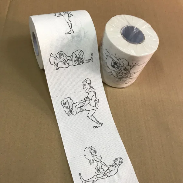 

Toilet Paper Bulk Rolls Bath Tissue Funny Printed Toilet Paper Bathroom White Soft 3 Ply Paper Gift