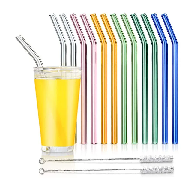 

Glass Drinking Straws Smoothie Straws for Milkshakes Frozen Drinks Smoothies Bubble Tea, Customized color