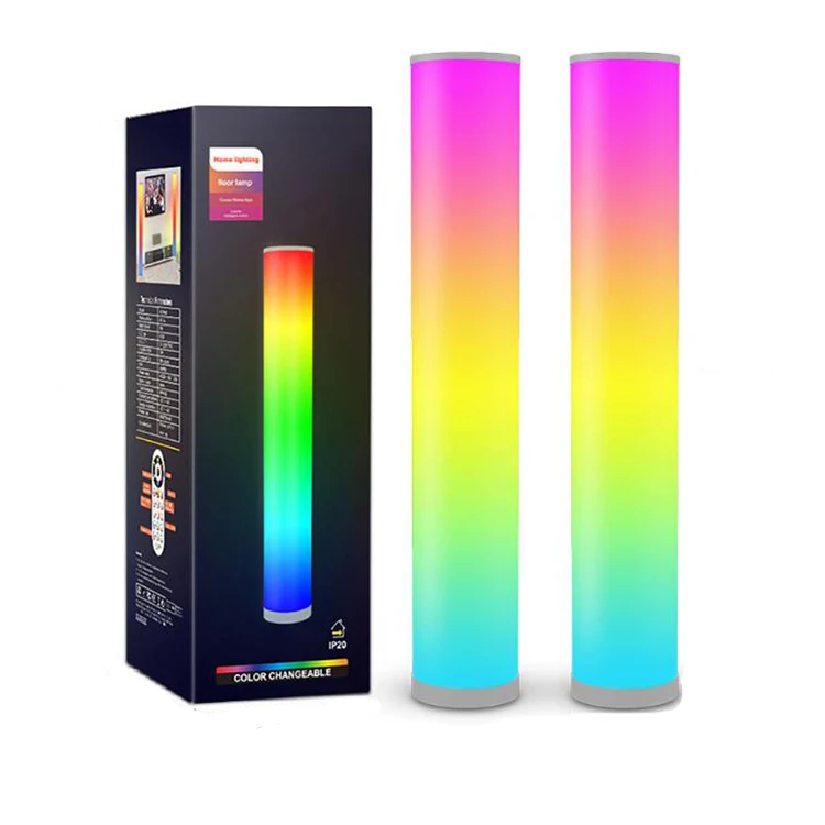 

2021 Modern Cylinder RGB Colorful led Ambient Light App Smart Atmosphere Floor Lamp