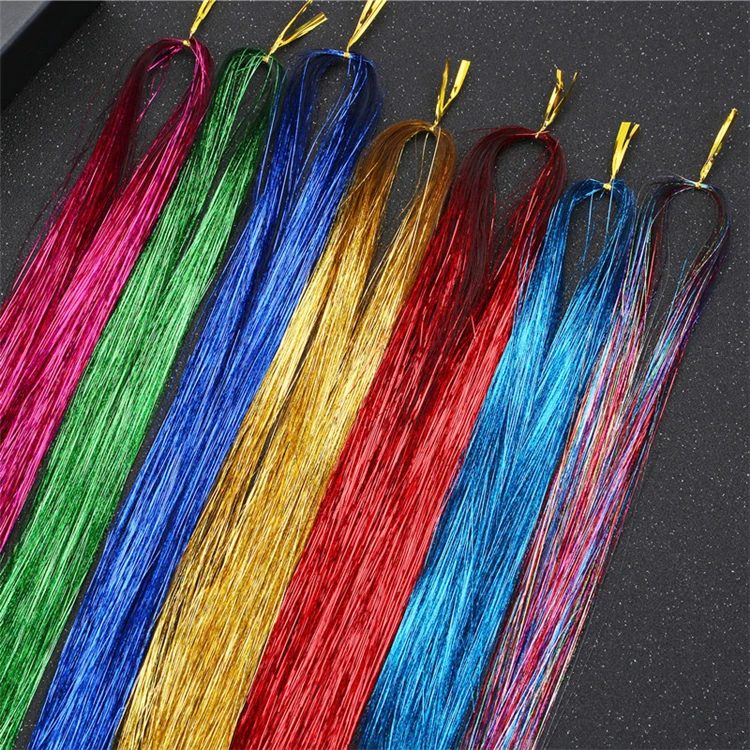 

Wholesale in stock Luxury fashionable hair tinsel glitter extensions hair tinsel