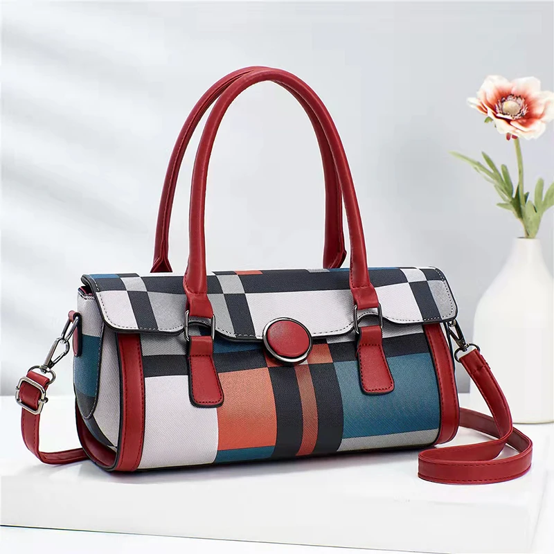 

DL098 28 Brand designer famous Mondrian style women bags cylindrical ladies shoulder bags handbags