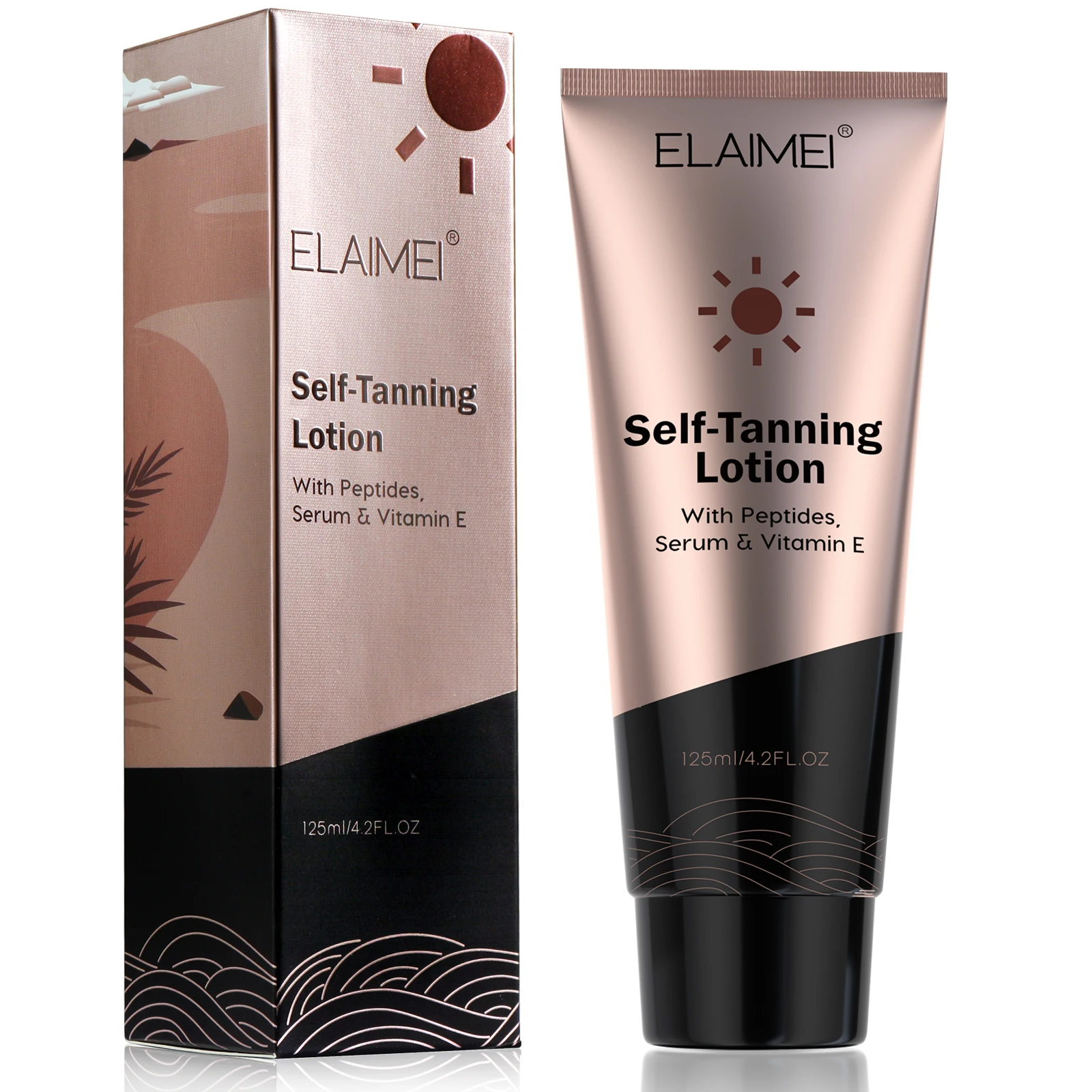 

ELAIMEI private label wholesale customizable logo solarium tanning creamorganic dark intensive sun tan tanning lotion