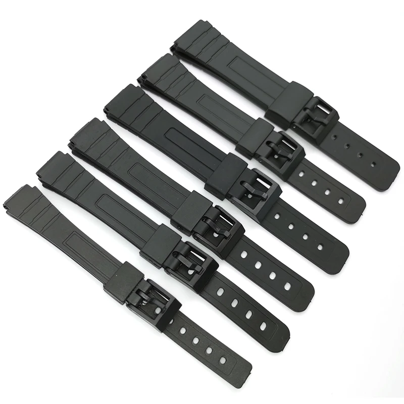 

12 14 16 18 20 22mm sport silicone rubber wrist watch band watch strap, Black