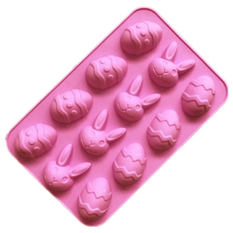 

Fusimai Bunny Eggs Candy Cookie Mould Silicone Baking Mold Party Egg Easter Chocolate Molds