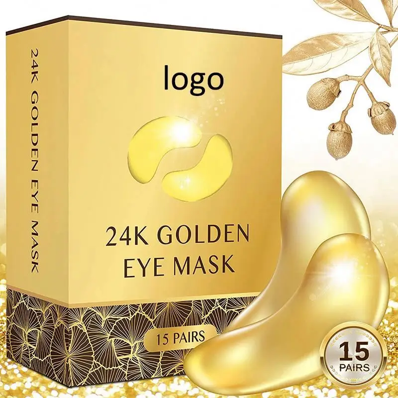 

Custom Hyaluronic Acid Crystal Gel Eye Patch 24k Gold Collagen Eye Mask Private Label, Gold /black/white/blue