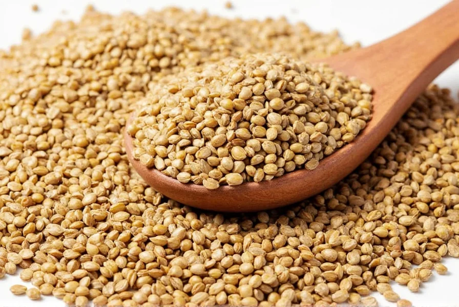 Chef's hands toasting brown mustard seeds in cast iron skillet showing the proper technique for releasing flavor compounds