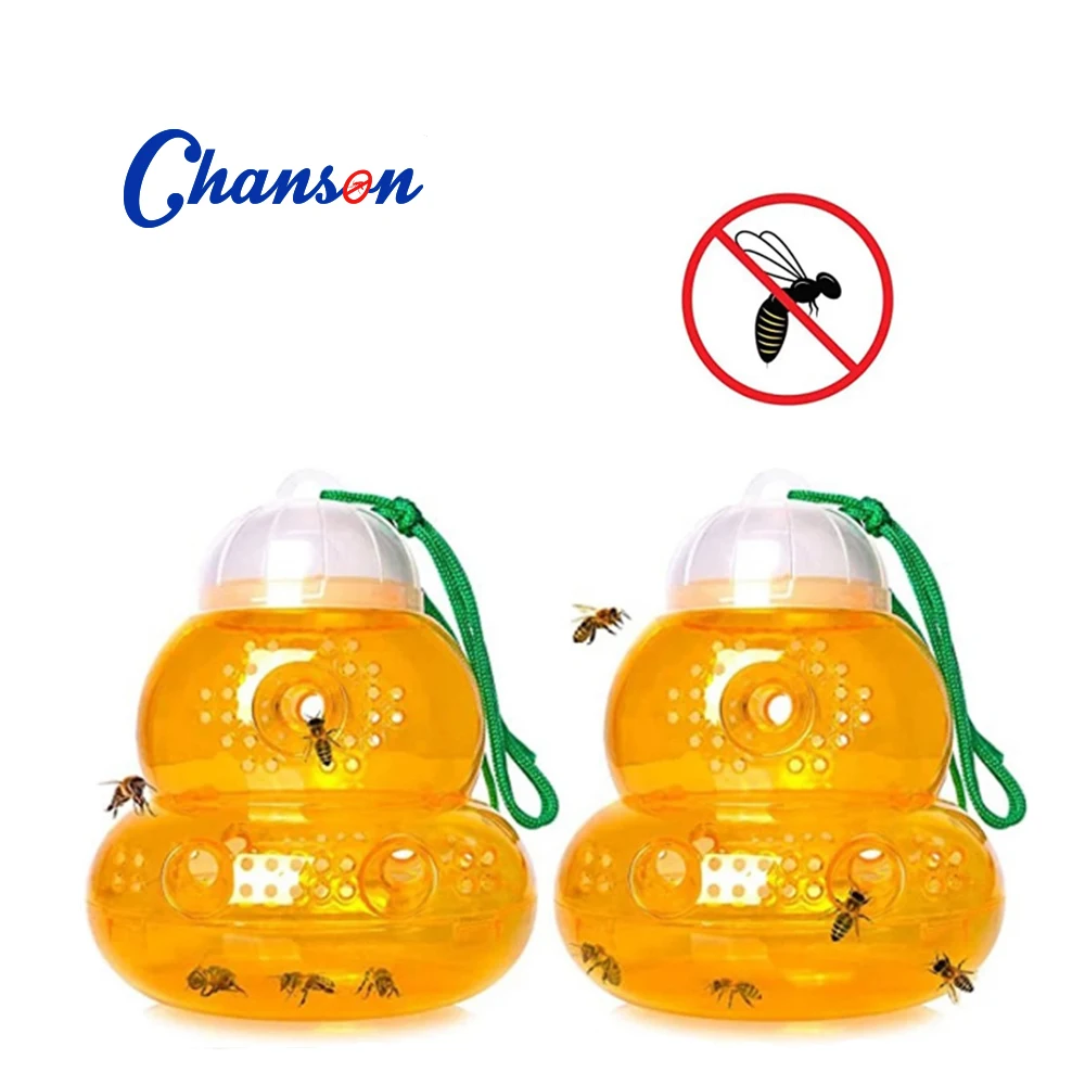 

Reusable plastic yellow outdoor hanging wasp traps