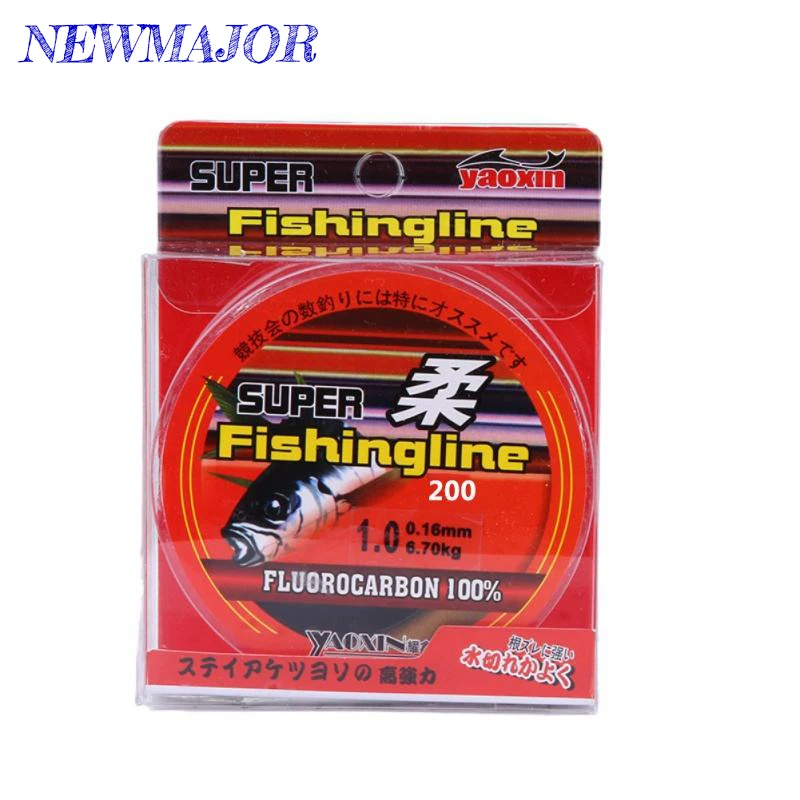 

NEWMAJOR 200m Fishing Line Super Strong Japanese 100% Nylon Transparent Fluorocarbon Fishing Tackle Gear