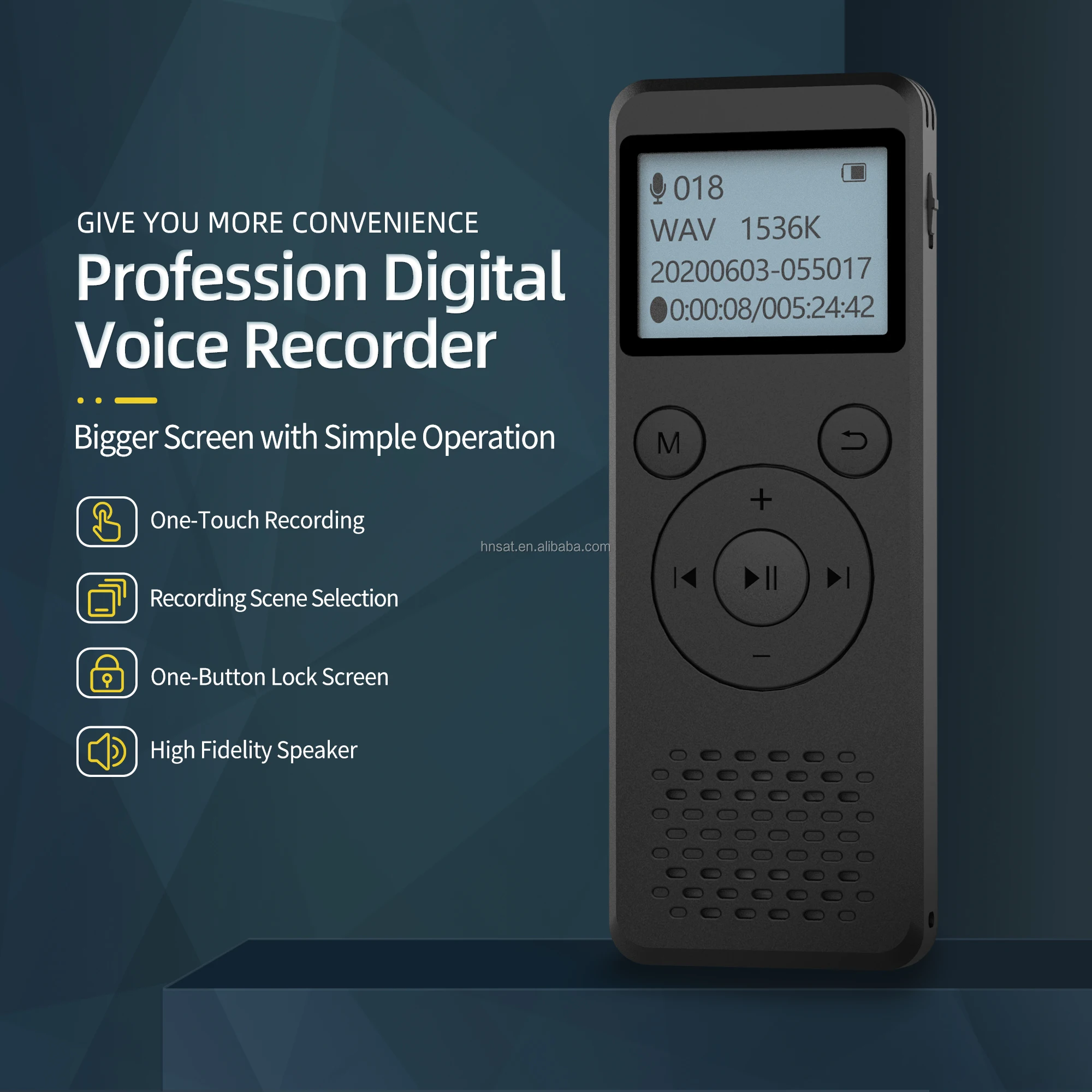 Aomago110 Hour High Quality Rechargeable Dictaphone High Sensitive Voice Activated Recording Digital Voice Recorder for Lectures