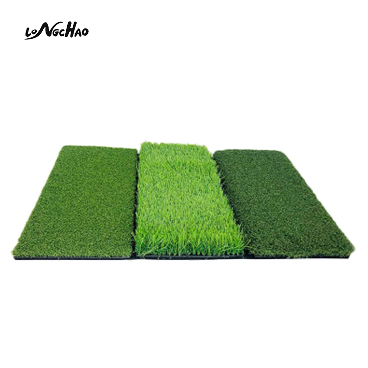 

2020 Hot Selling Foldable Tri-turf Golf Hitting Mat 3 in 1 Golf Putting Mats