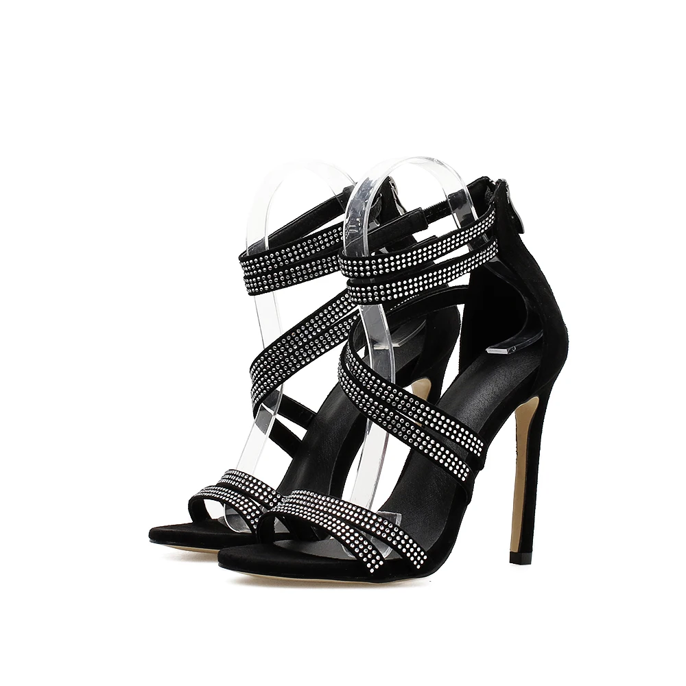 

Factory price wholesale women's high-heeled sandals thin heels open toed Gold wedding woman shoes pumps
