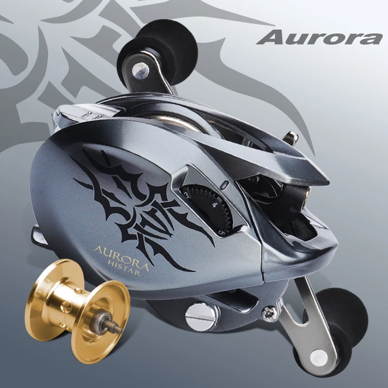 

HISTAR Long Casting 7.3:1 High Ratio 8kg Drag Power Aurora Metal Version Baitcasting Fishing Reel