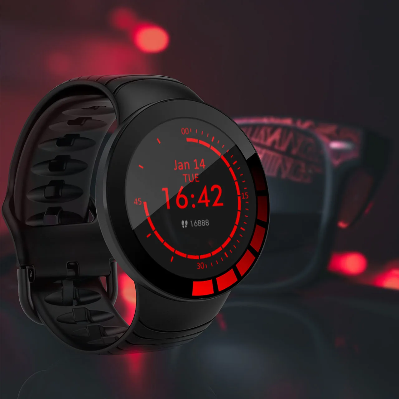 

Popular Pedometer Wristband IP68 Waterproof Watch E3 Ips Hd Screen Magnet Charging Smart Watches, Black color