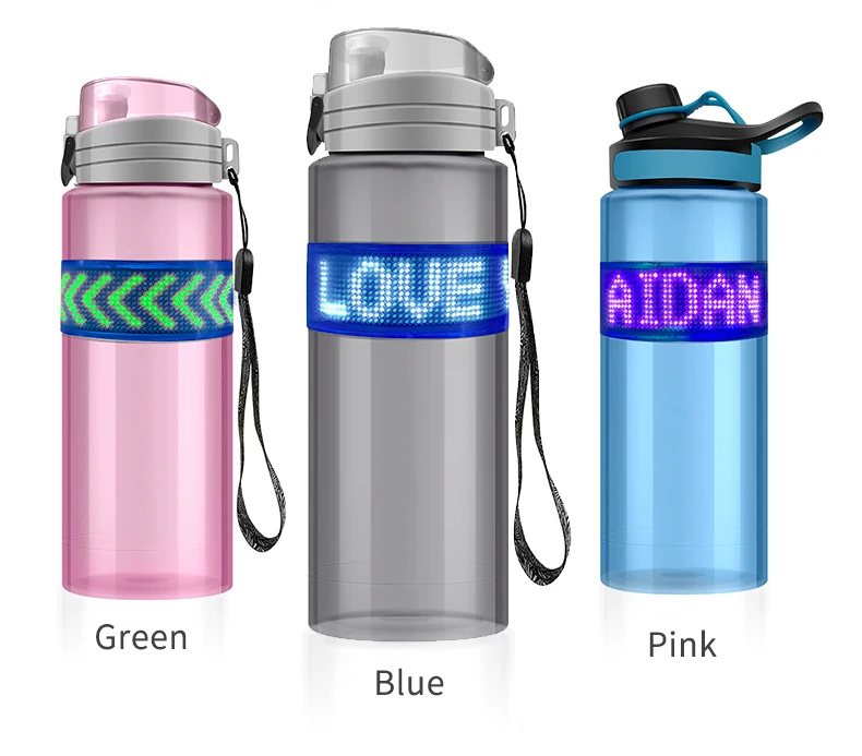 Portable Water Bottle With Led Display Wireless App Phone Programmable