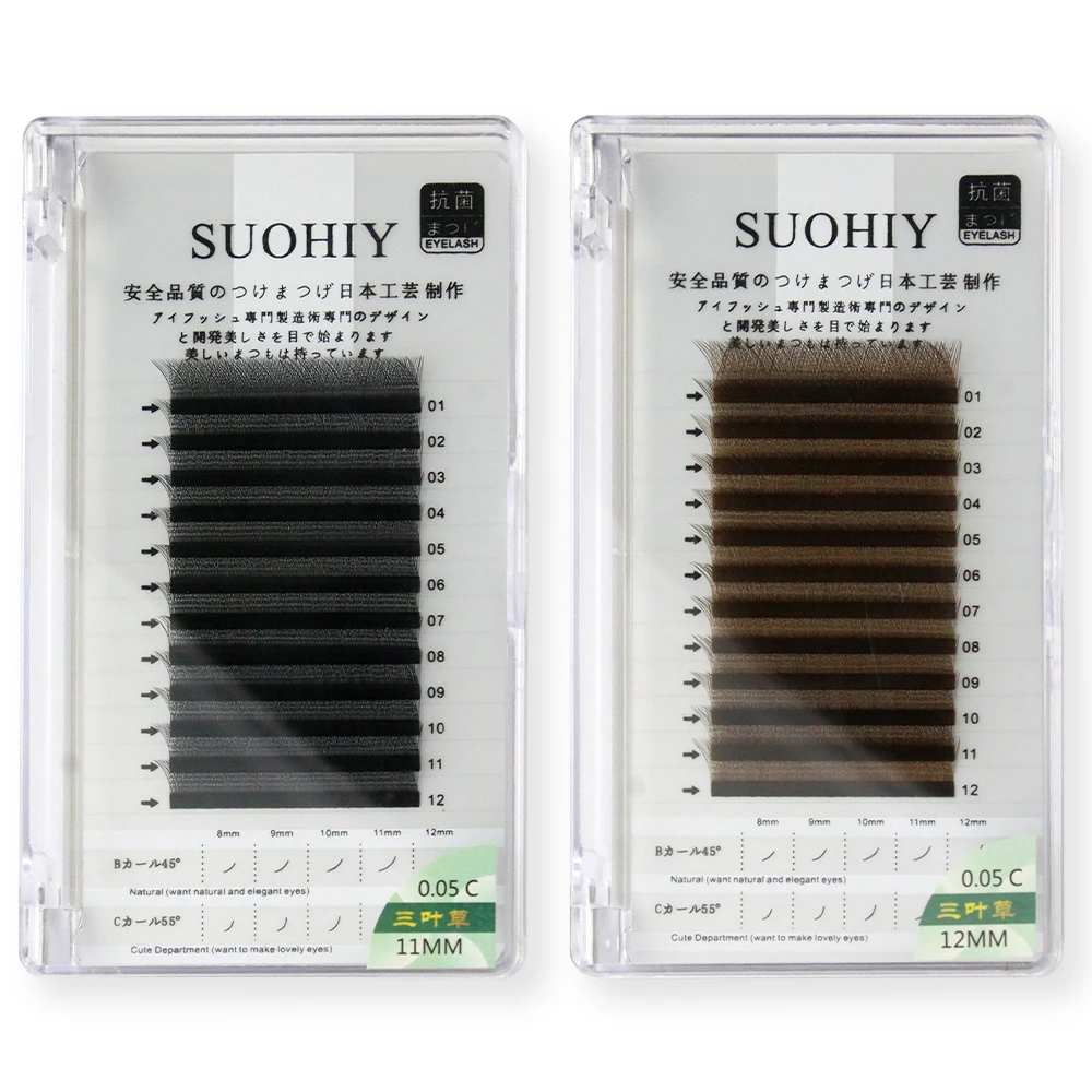 

W Shape 3D Volume Fans Blooming Eyelashes Extension Natural Soft 0.07mm 3D Clover Eyelash Extensions Custom Private Logo lashes