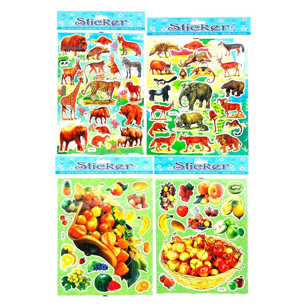 

Made in China wholesale children DIY cute hand painted animals love cartoon Car toy sticker, Customized cmyk