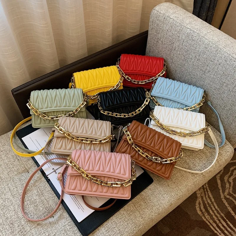 

Popular vegan leather embroidery handbag for women shoulder crossbody chain hand bags ladies 2022 purse