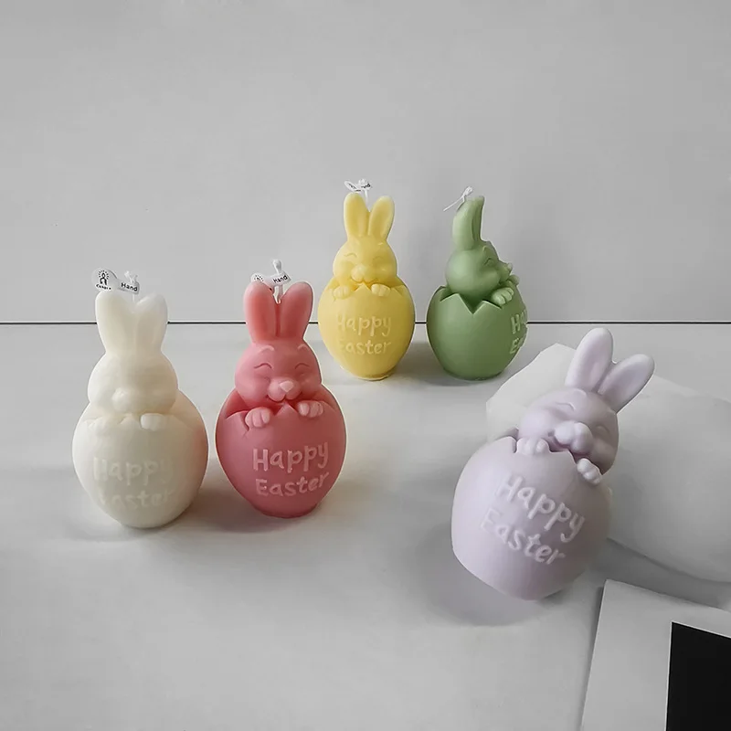 

Cross-border Easter Eggshell Bunny Aroma Candle Silicone Mold DIY Animal Handmade Soap Diffuser Stone Ornament