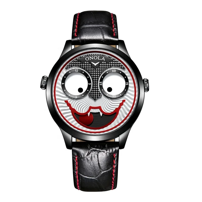 

Unique Design Top Brand ONOLA 6824 Luxury Joker Clown Watches Men Wrist Creative Designer Quartz Wristwatch