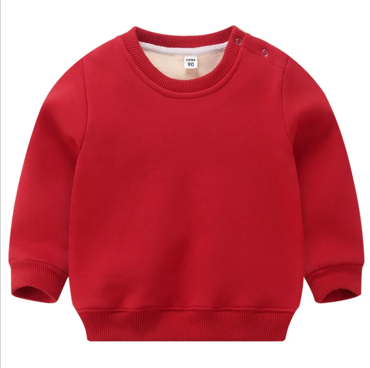 

Children's custom plus velvet thick sweater autumn and winter clothing blank shirt children's clothing warm top custom logo, Photo shown