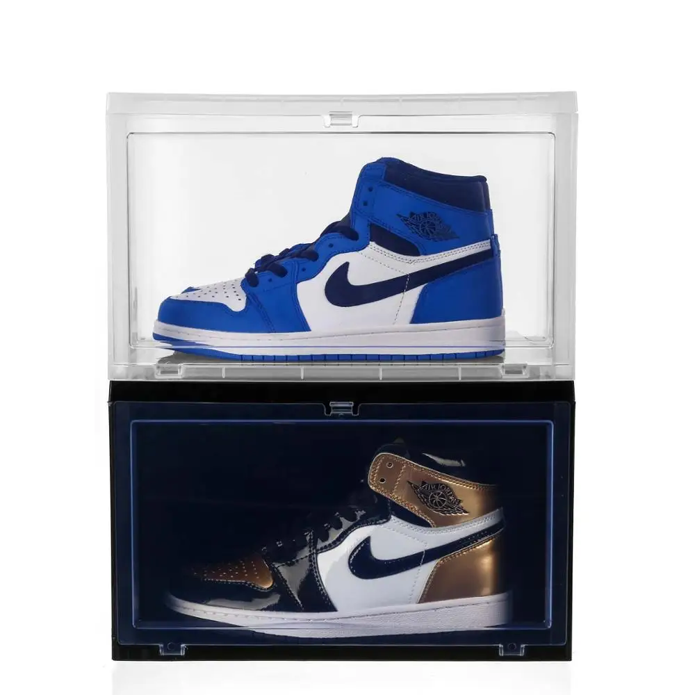 

Side Open Drop Door Steady Stackable Sneakers Clear Shoe Storage Box
