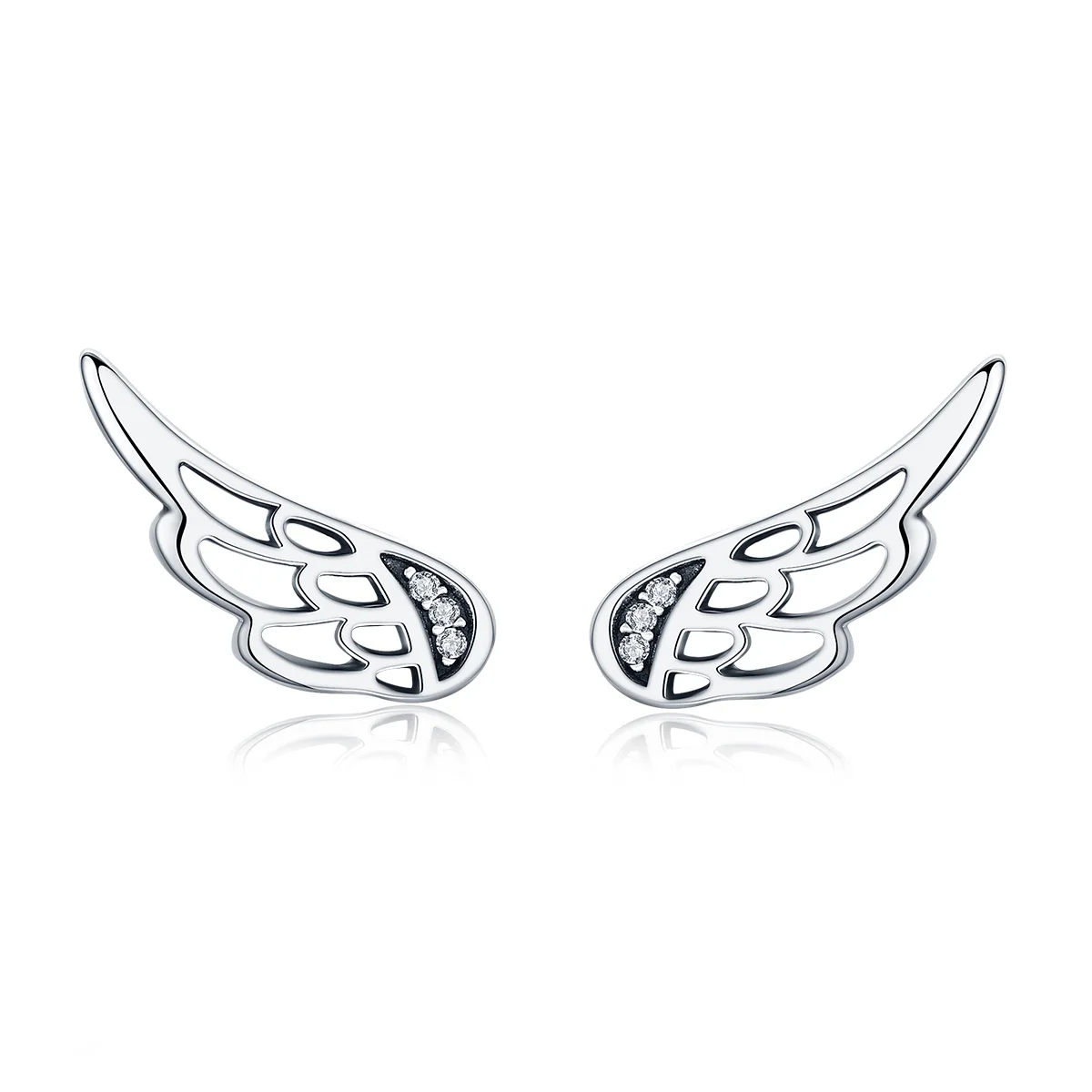 

angel wings jewelry 925 sterling silver stud earrings