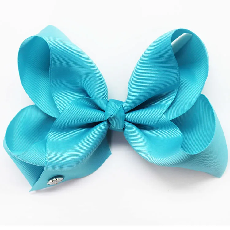 

custom hair bows with logo 6 Inch Big Bow Ribbon Print Rainbow Hair Bow