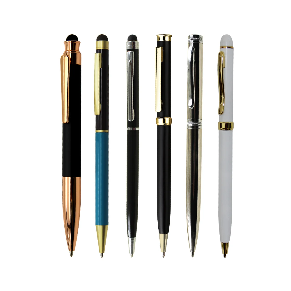 Popular Classical Black Metal Twist Touch Stylus Ballpoint Pen With Jw ...