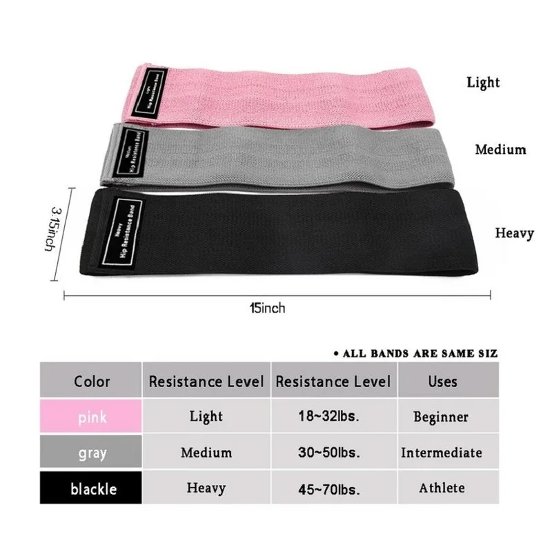 

ENGINE Eco-friendly 3 Resistant Levels Legs Glutes Booty Hip Fabric Custom Resist Bands, Pink, purple, green, grey, gray, black