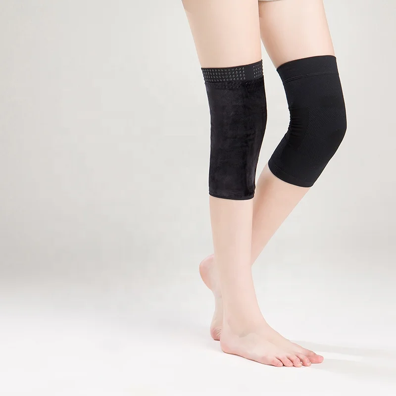 

decompression velvet silicone anti non-slip medical knee strap, Black/skin