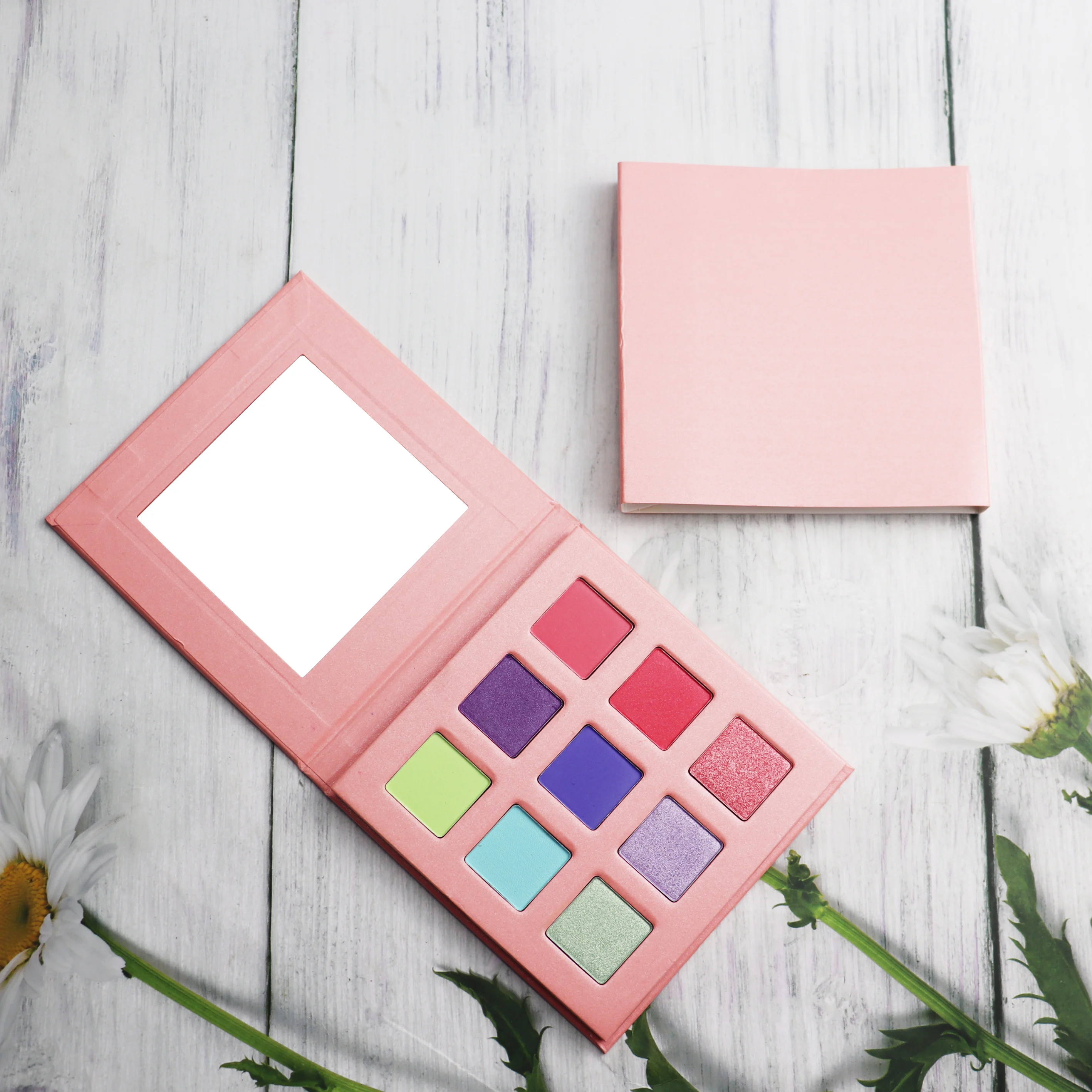 

Private label vegan makeup cosmetics eyeshadow palette long lasting, 9 colors