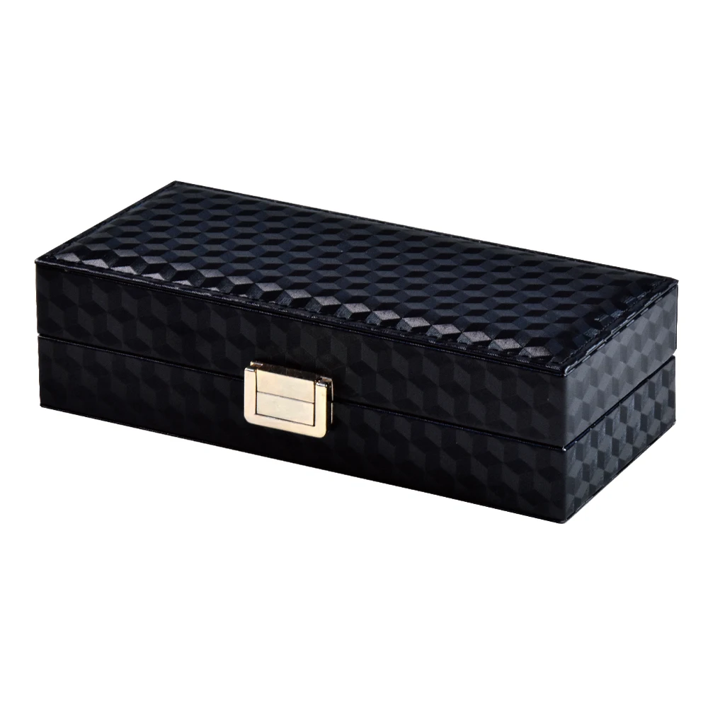 2019 High-end custom wooden leather jewelry storaging box with lock