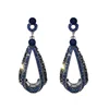 Free Sample 5.5cm fashion blue crystal water drop earring