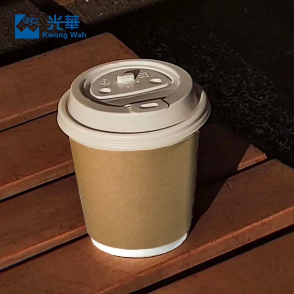 

Custom Disposable Coffee Bamboo Paper Cups With Lids And Tea Inside Bottom