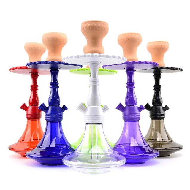 

HIintcan Newest Luxury Arabian shisha hookah with Single pipe Portable small hookah set acrylic Wholesale, Red,blue,green,black,purple,white