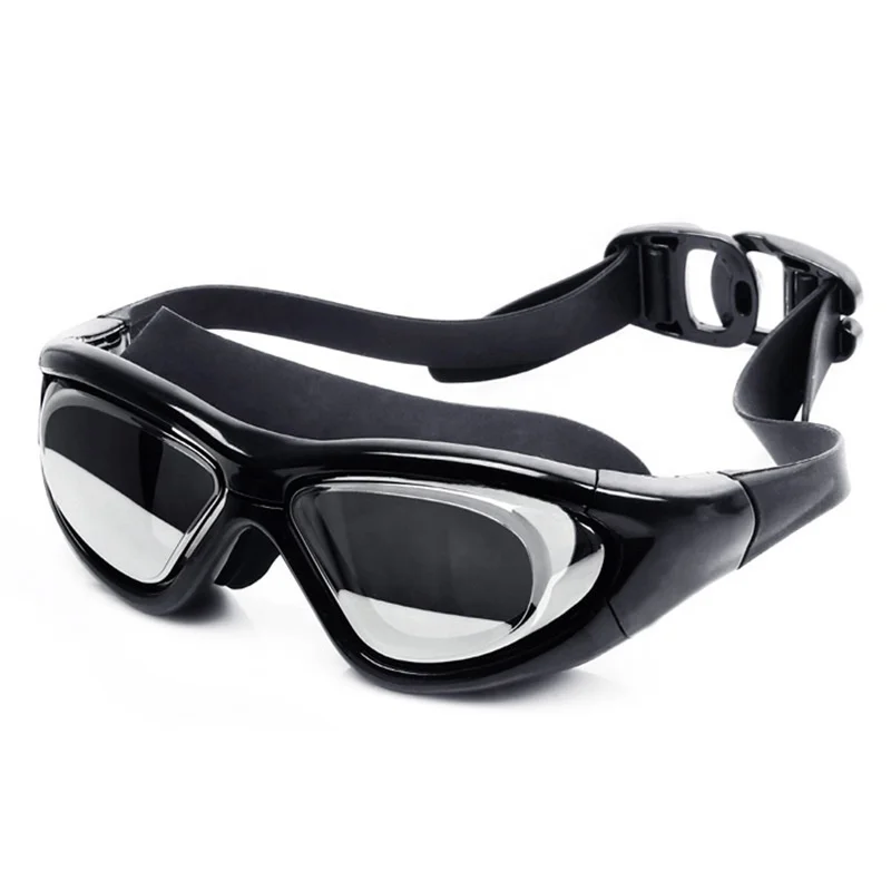 

Manufacturers wholesale men and women's large frame plate diving goggles, waterproof and anti-fog goggles, Black