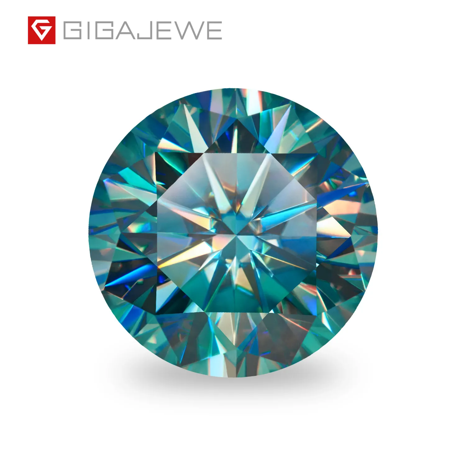 

GIGAJEWE wholesale cyan Color loose moissanite diamond Round Cut Synthetic Diamond For Jewelry making