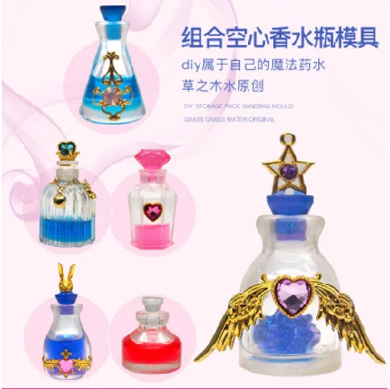 

Small Bottle Container and Stopper UV Resin Epoxy Silicone Mold Jewelry Casting 6 Trays Set, Customized color