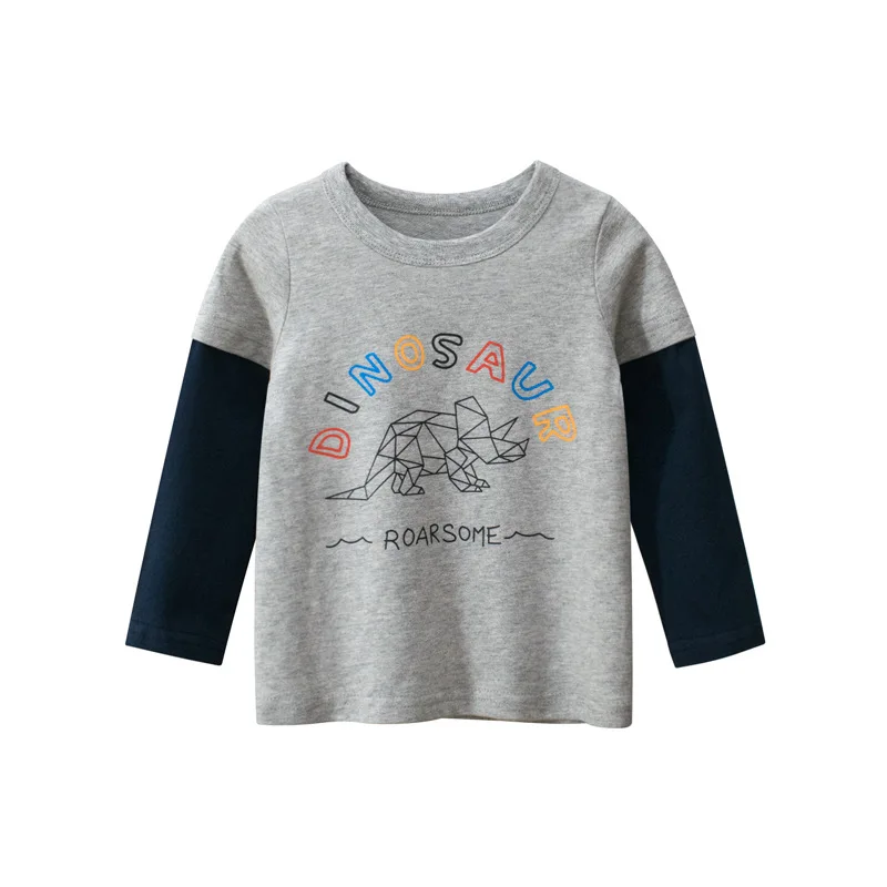 

free shipping cheap custom tshirt for kids 2-8 years autumn boys tshirt with custom logo printed