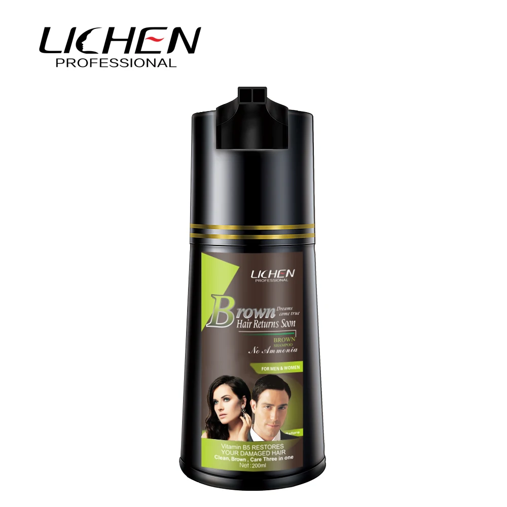 Professional Semi Permanent PPD Free Organic Black Hair Color Shampoo for Natural Black Hair