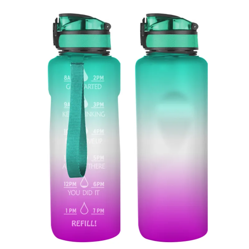 

50OZ sports bottle large capacity plastic cup tritan material bounce cover plastic cup can be customized logo, Gray